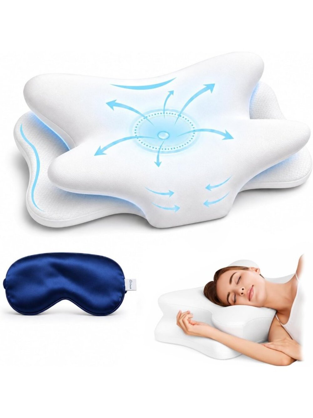 Cervical Neck Pillow for Side Sleepers - Ergonomic Support for Pain Relief